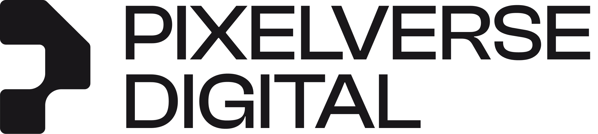 PixelVerse Digital Full Logo - Black