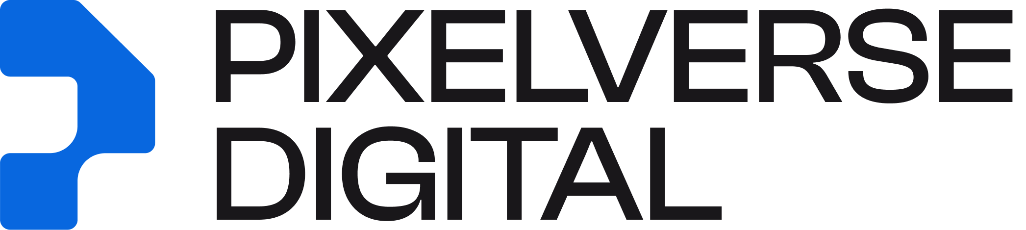 PixelVerse Digital Full Logo - Blue