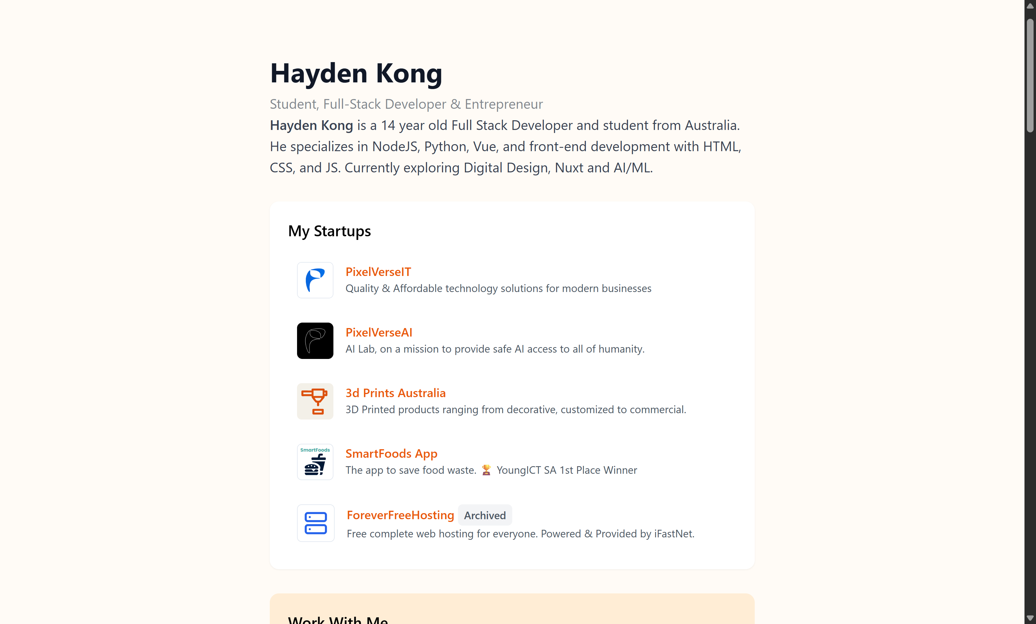 Personal Portfolio Website Preview