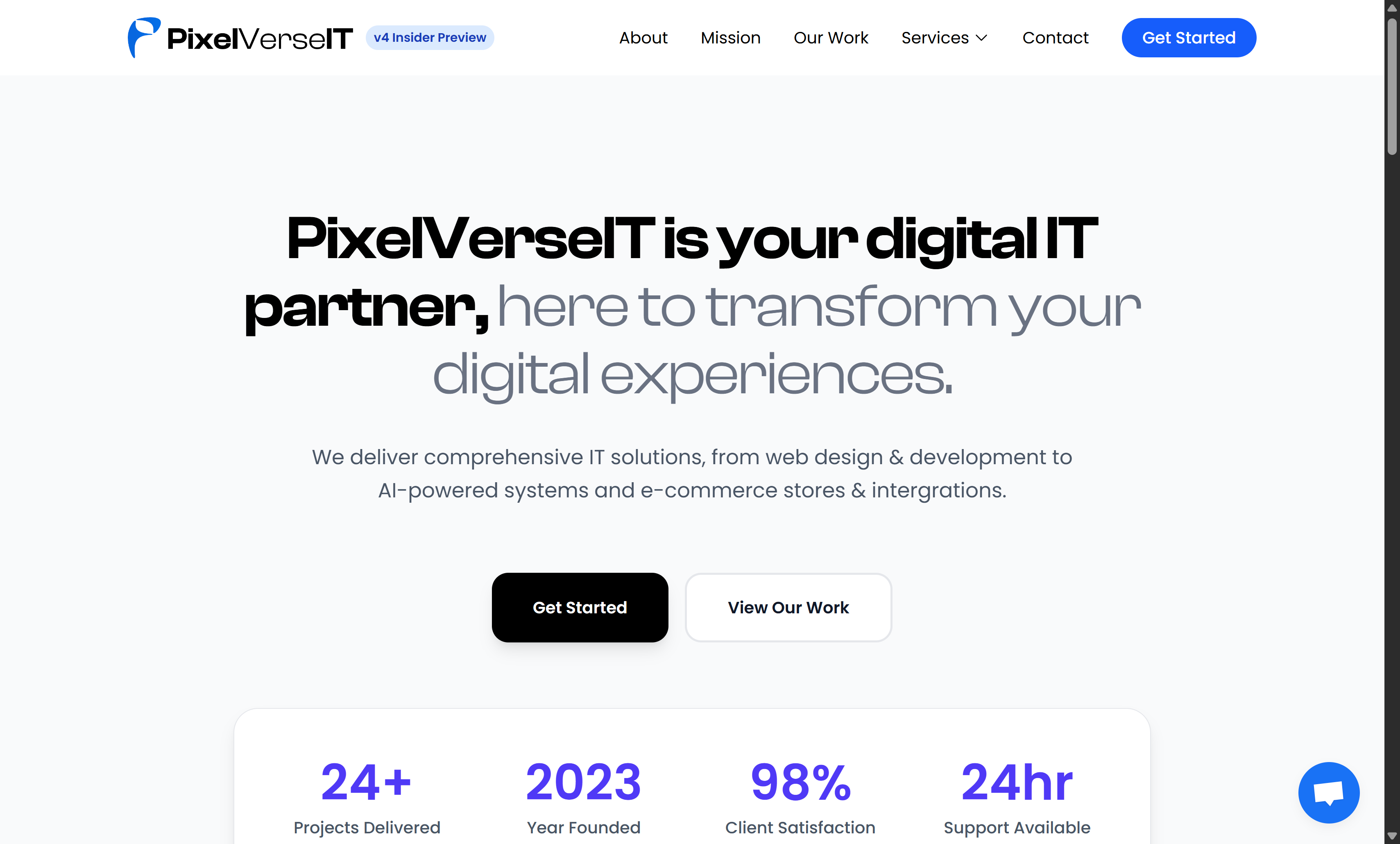 PixelVerseIT Corporate Website Preview